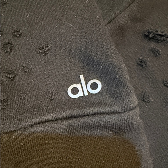 ALO Small Fierce Distressed Crewneck Cropped Pullover Sweatshirt - Picture 3 of 6